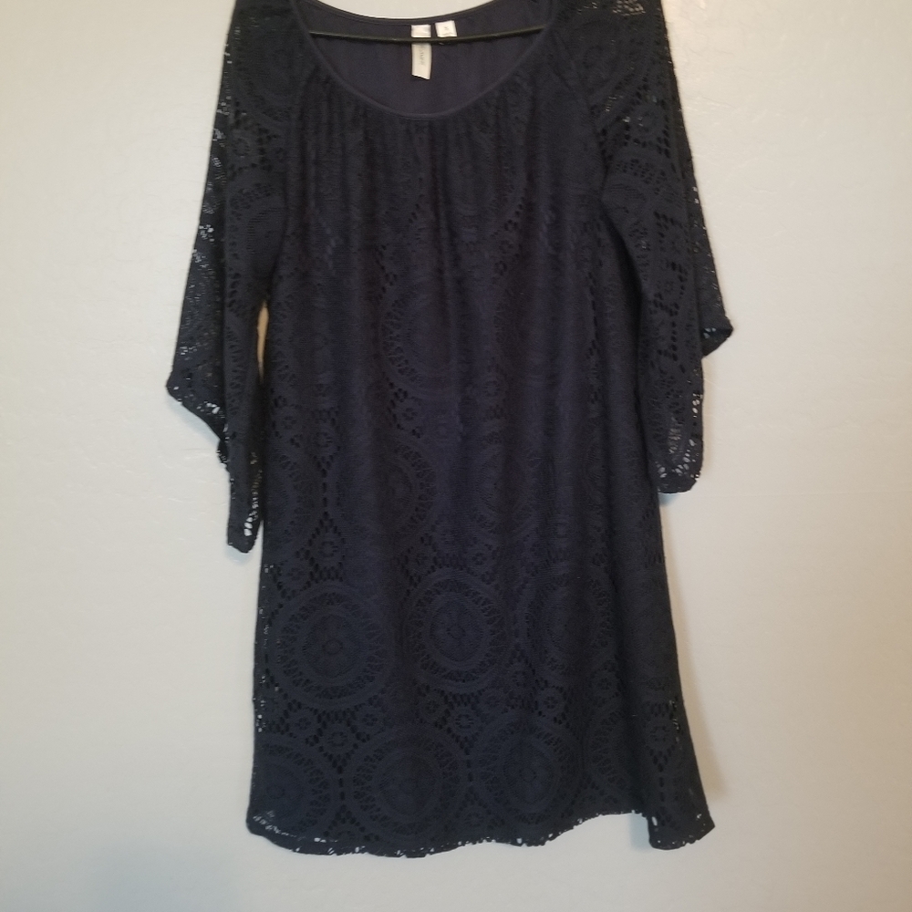 Tacera Navy Lace Dress